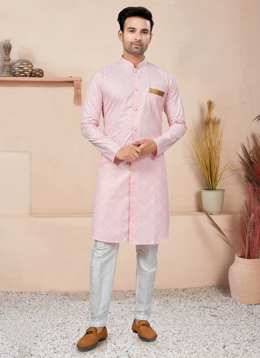 Lace Cotton Pink Indo Western - M6217