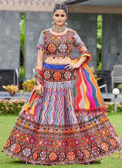 Embroidered Cotton Readymade Lehenga Choli - L2281