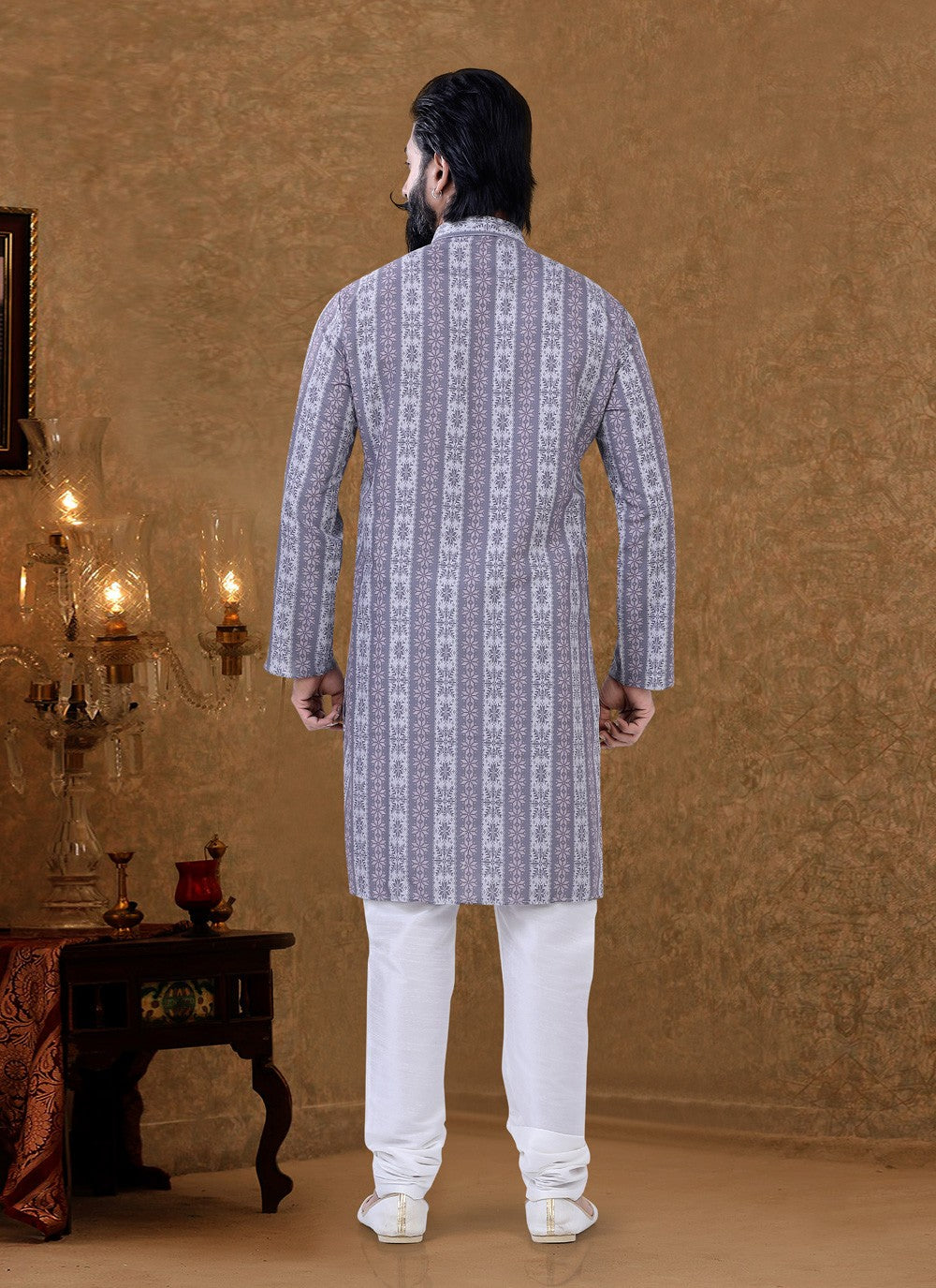 Digital Print Cotton Multi Colour Kurta Pyjama - M3961
