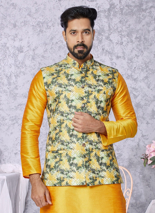 Digital Print Cotton Multi Colour Nehru Jackets - M7402
