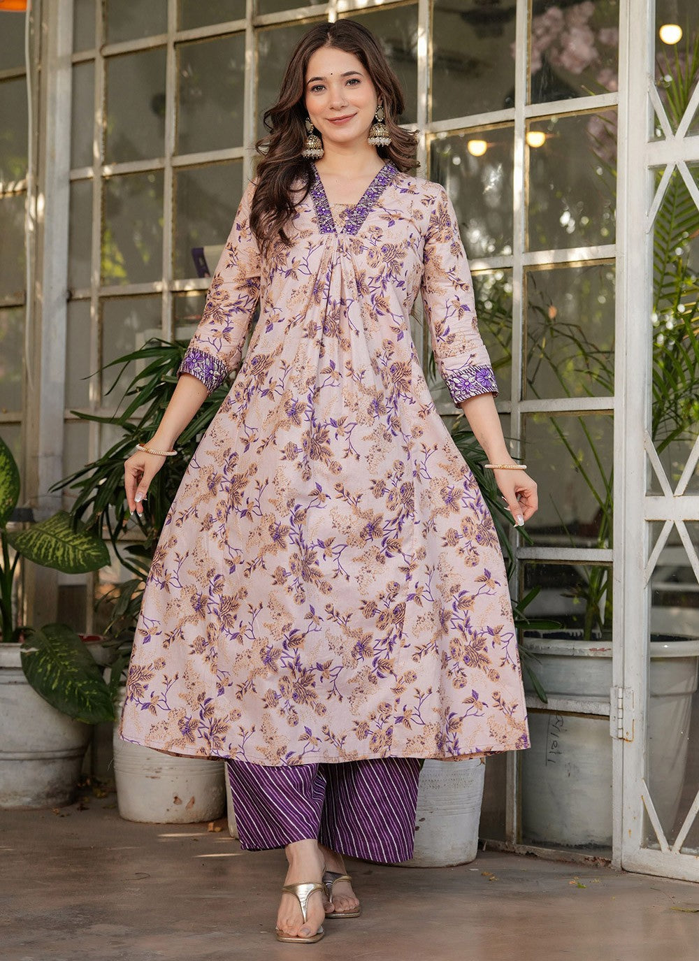 Printed Cotton Off White Salwar Suit T6099
