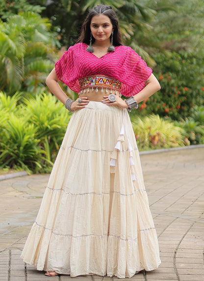 Plain Cotton Readymade Lehenga Choli - L2589