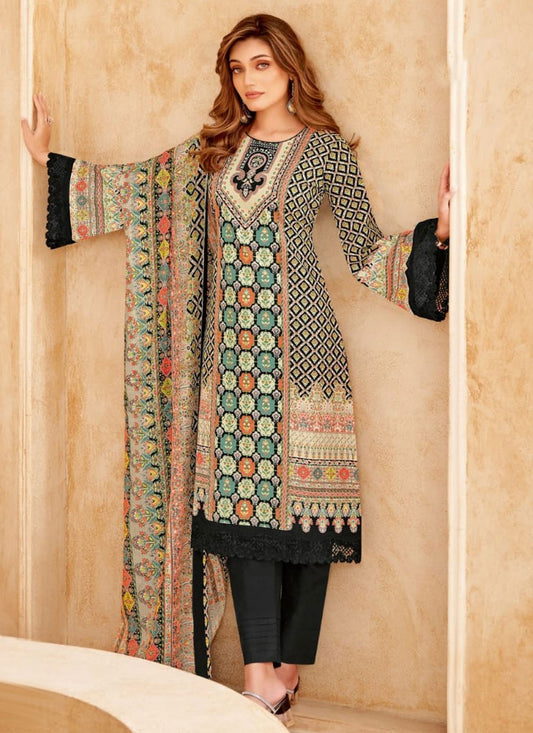 Pant Style Suit Printed Multi Colour Cotton T5295
