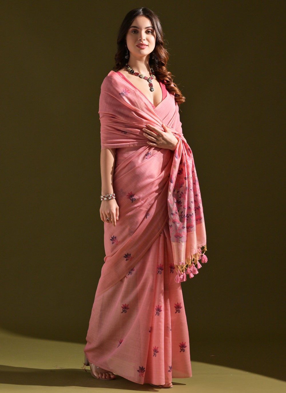 Thread, Woven Cotton Saree - S11916