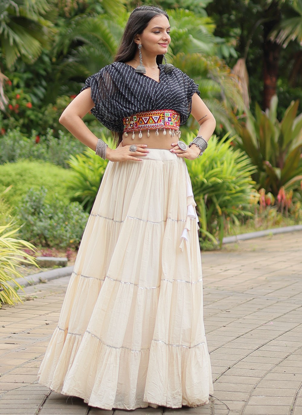 Plain Cotton Readymade Lehenga Choli - L2589