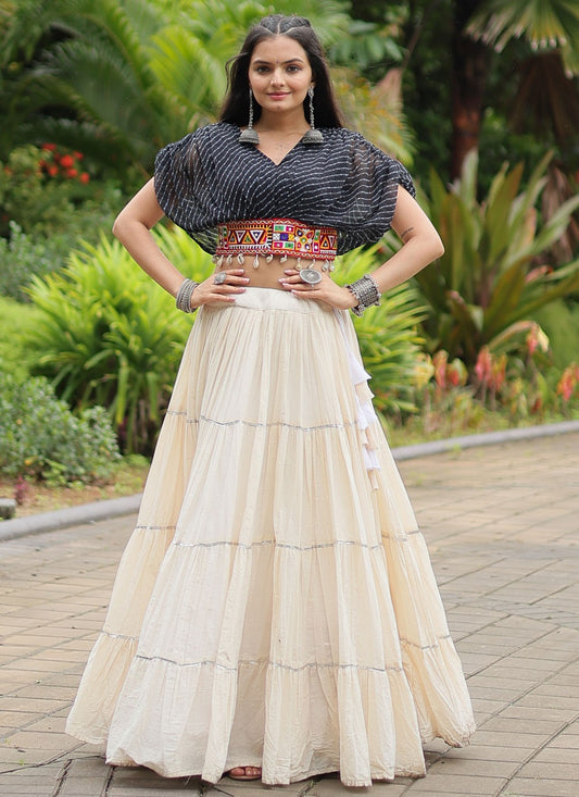 Plain Cotton Readymade Lehenga Choli - L2589