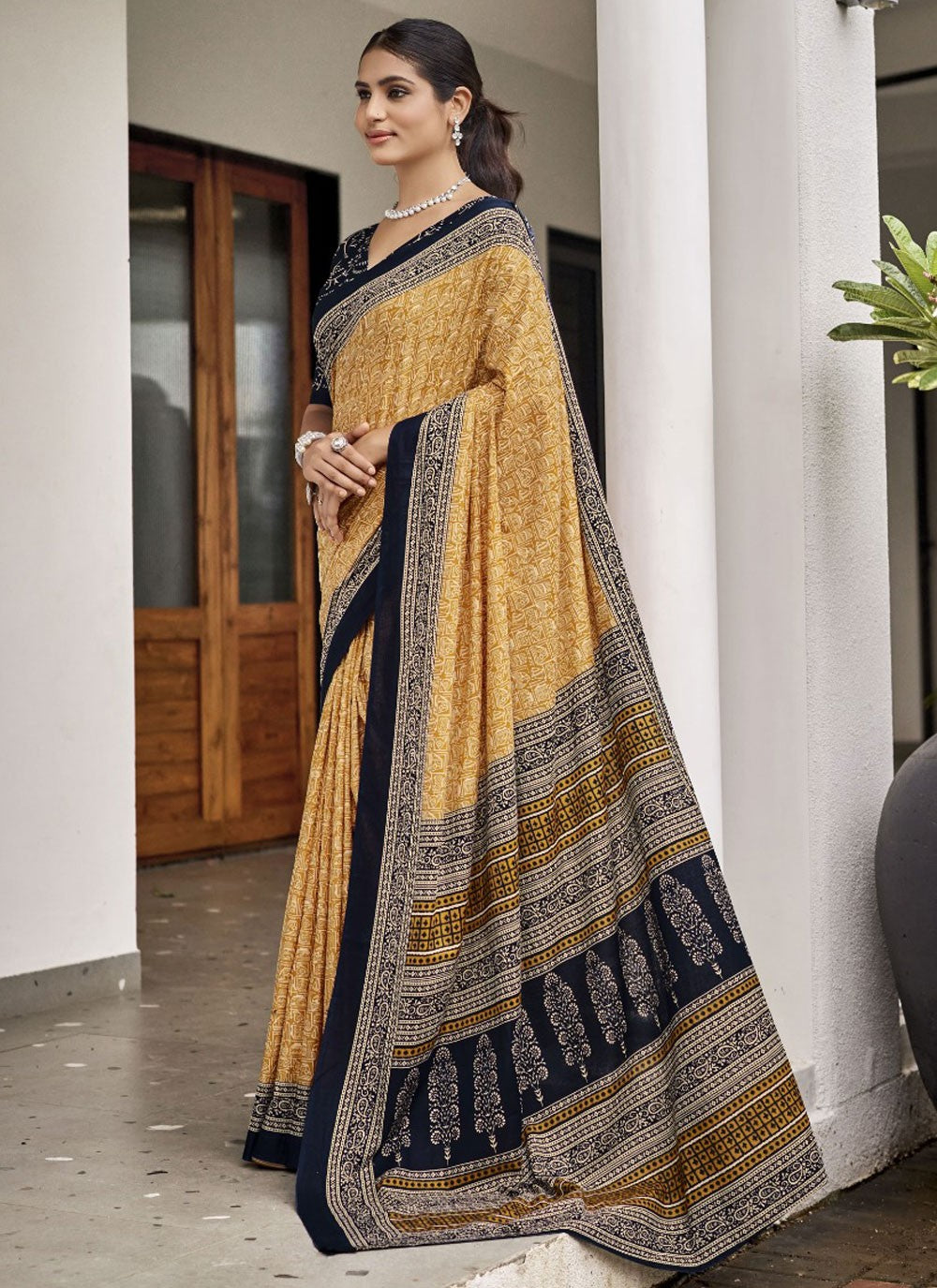 Printed Cotton Saree - S11686