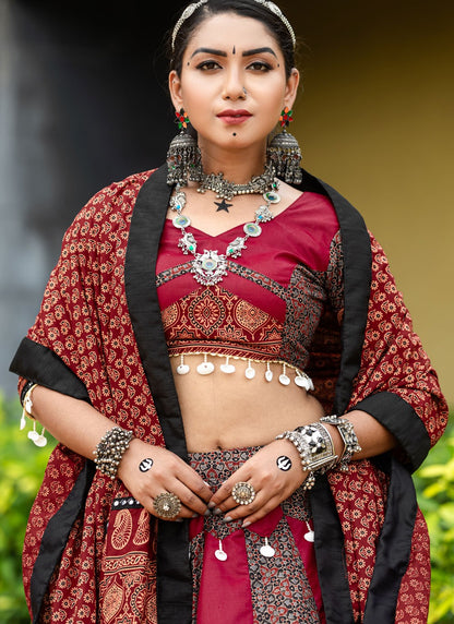 Printed Cotton Readymade Lehenga Choli - L2498