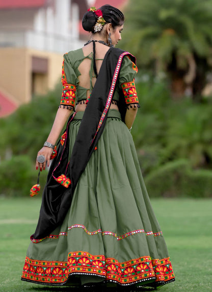 Lace Cotton Readymade Lehenga Choli - L2477