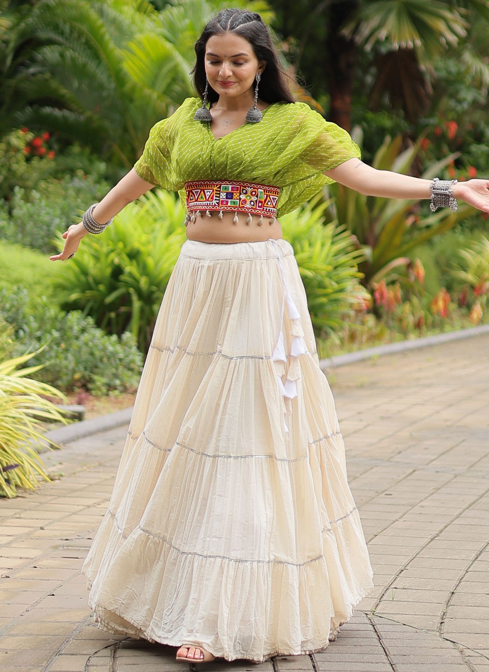 Plain Cotton Readymade Lehenga Choli - L2589