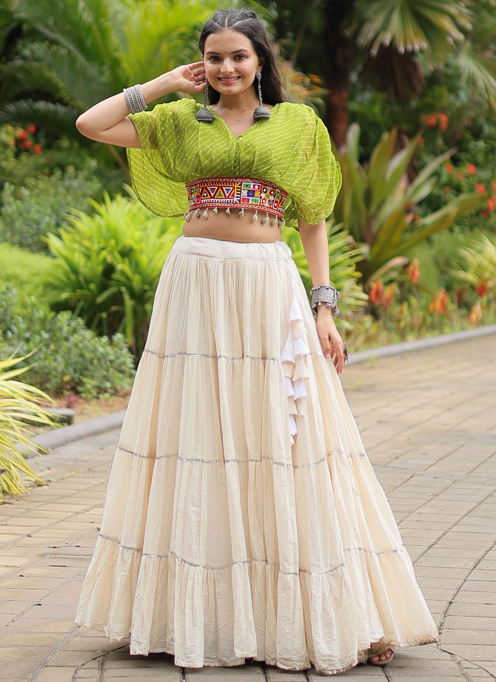 Plain Cotton Readymade Lehenga Choli - L2589