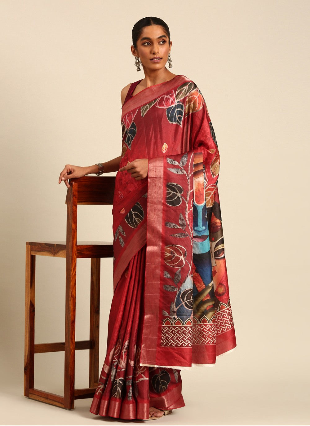 Classic Digital Print Cotton Saree - S7442