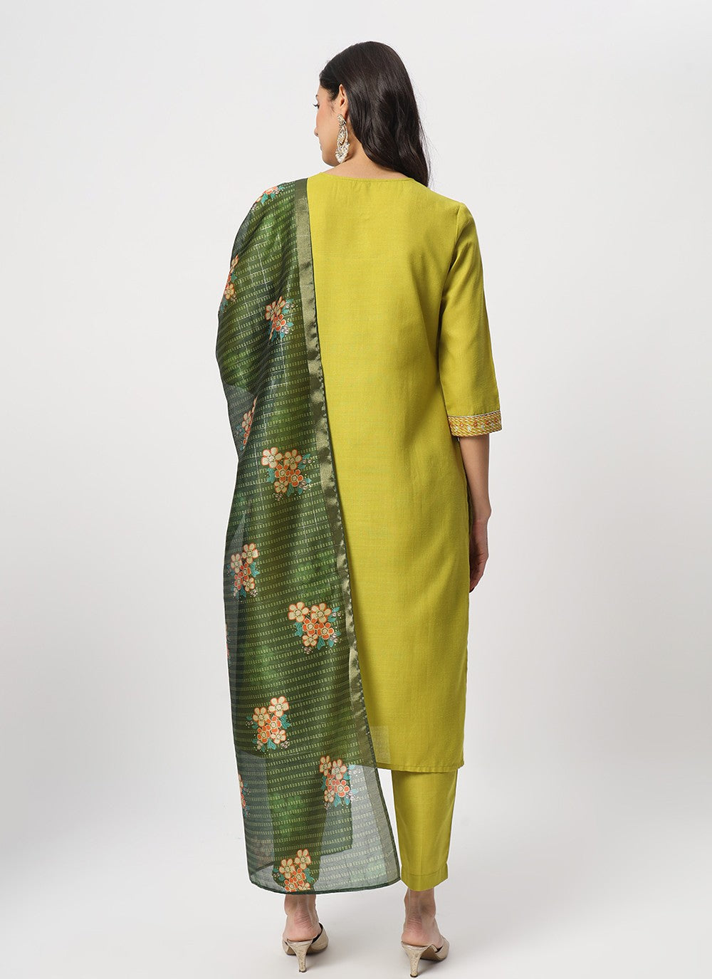 Embroidered Cotton Pant Style Suit - T4519