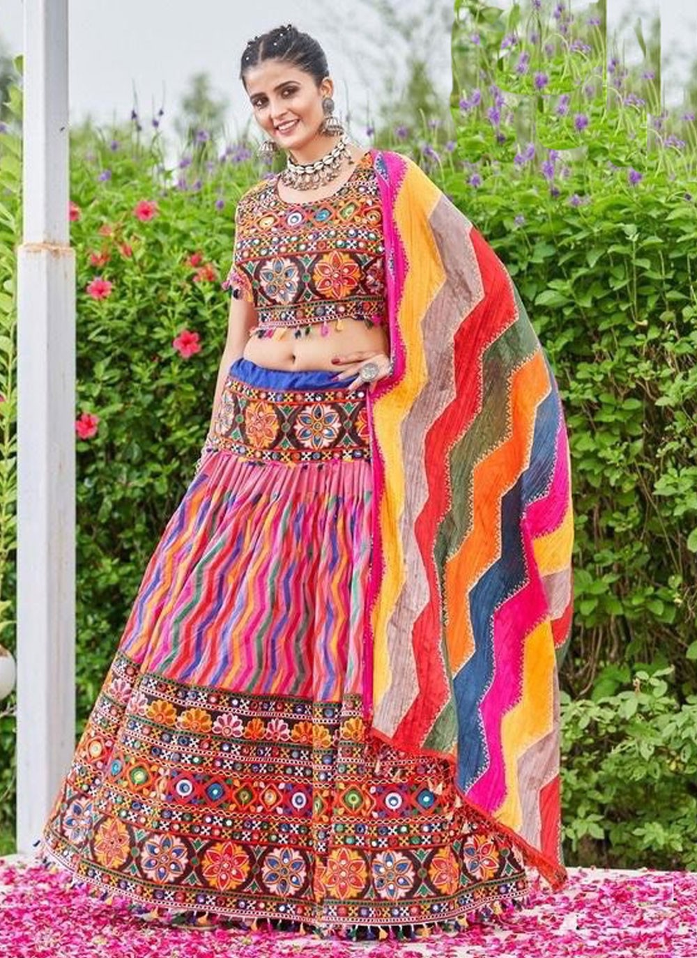 Embroidered Cotton Readymade Lehenga Choli - L2281