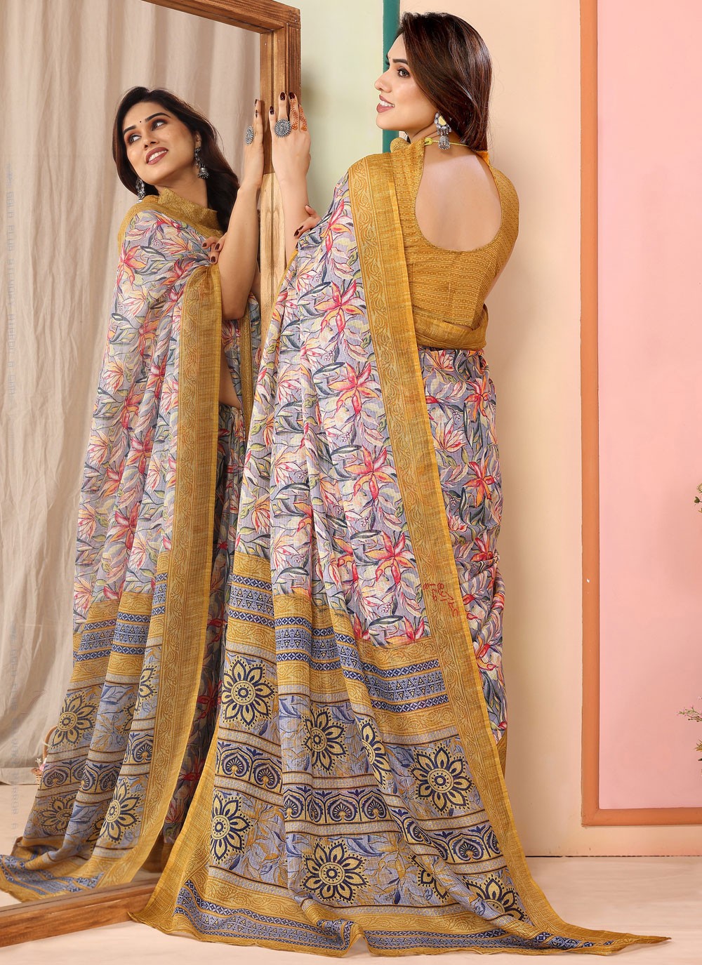 Classic Border Work Net Saree - S7540