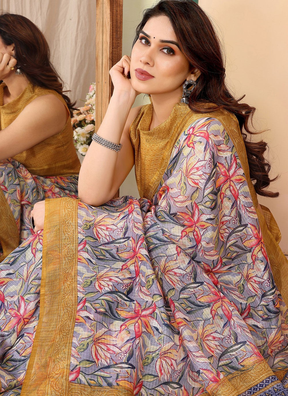 Classic Border Work Net Saree - S7540