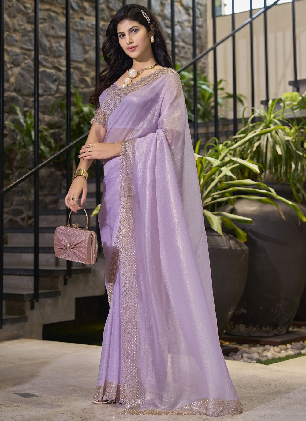 Cutdana, Swarovski Cotton Silk Saree - S11586