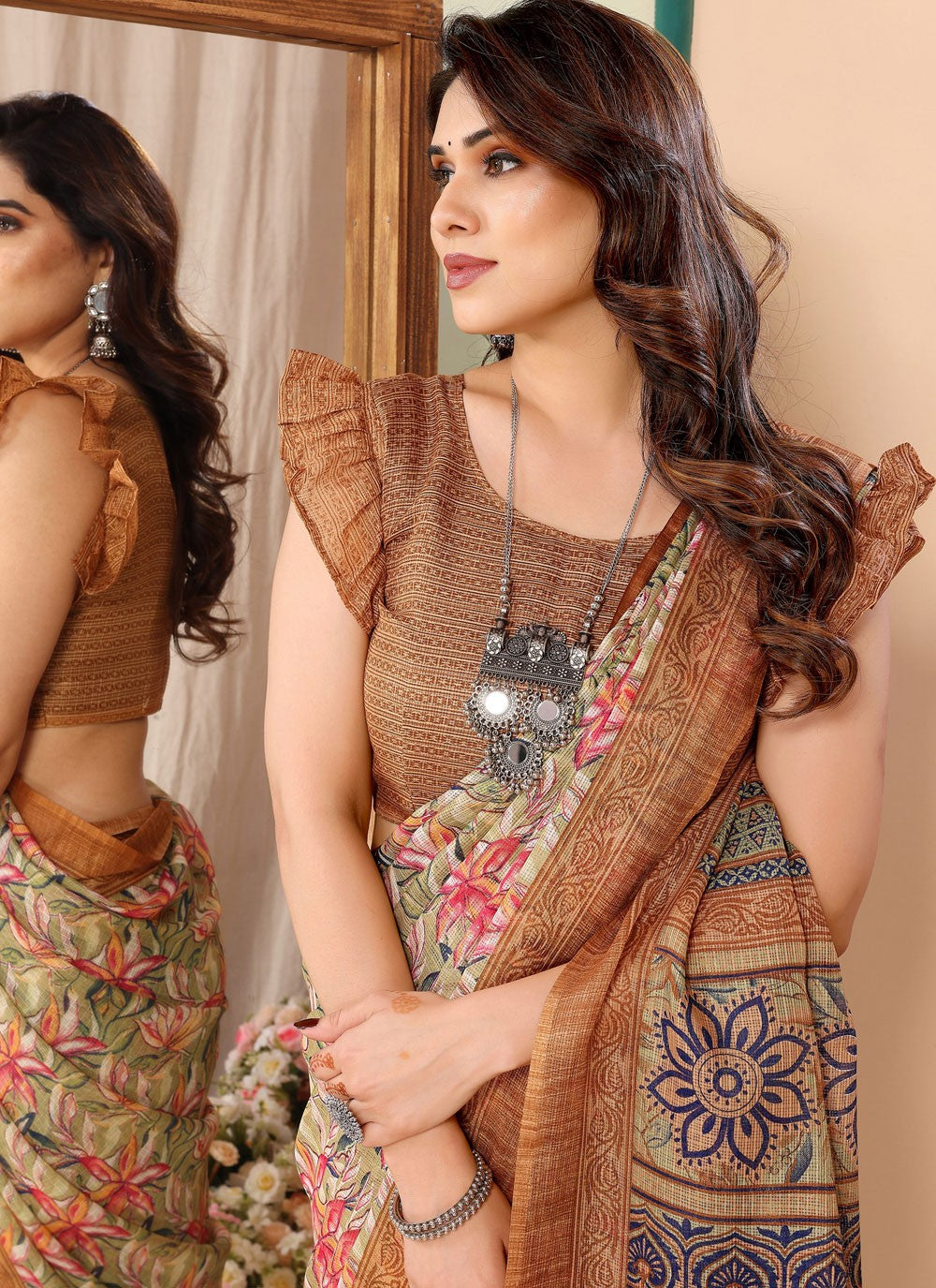 Classic Border Work Net Saree - S7540