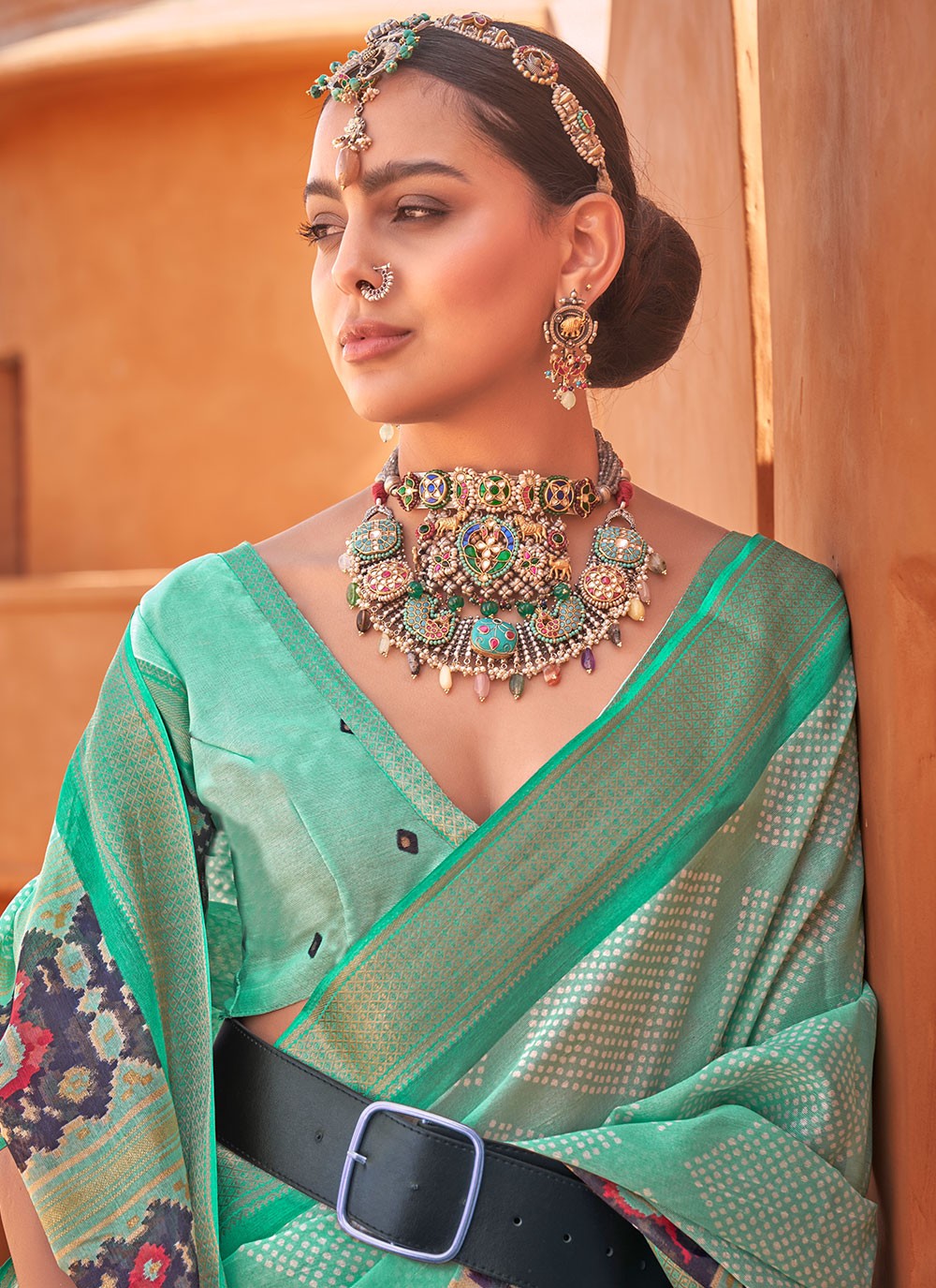 Classic Foliage Prints Cotton Silk Saree - S6712