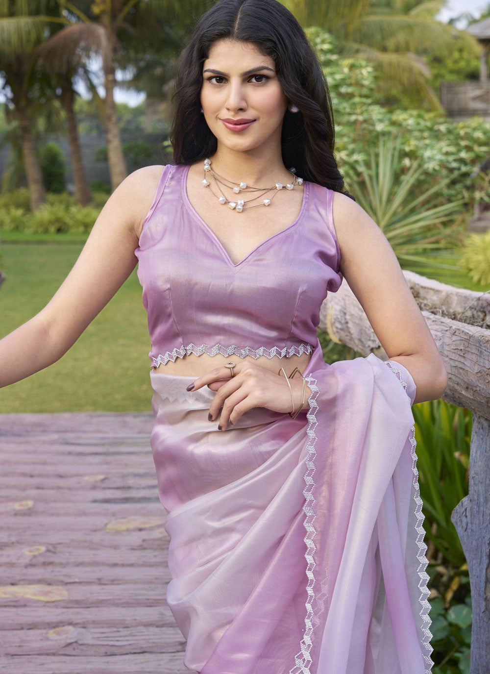Cutdana, Swarovski Cotton Silk Saree - S11595