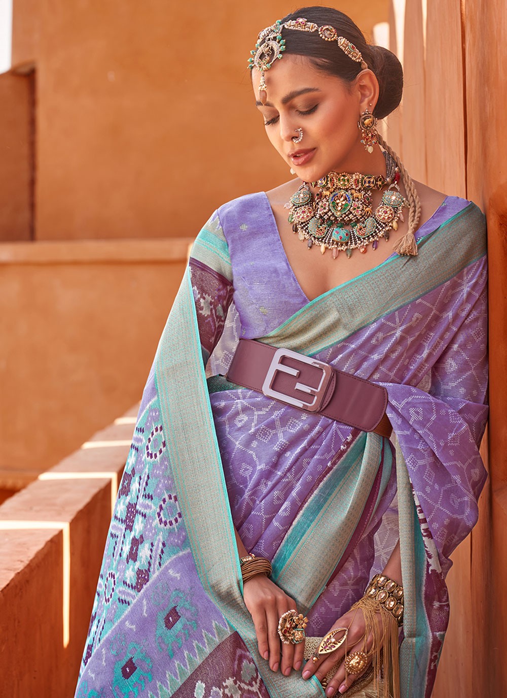 Classic Foliage Prints Cotton Silk Saree - S6712