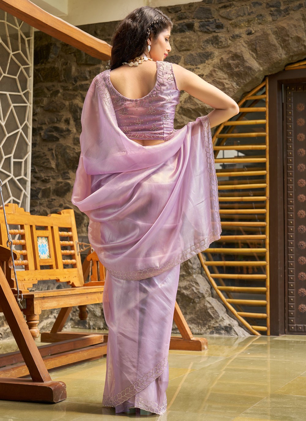 Cutdana, Swarovski Cotton Silk Saree - S11666