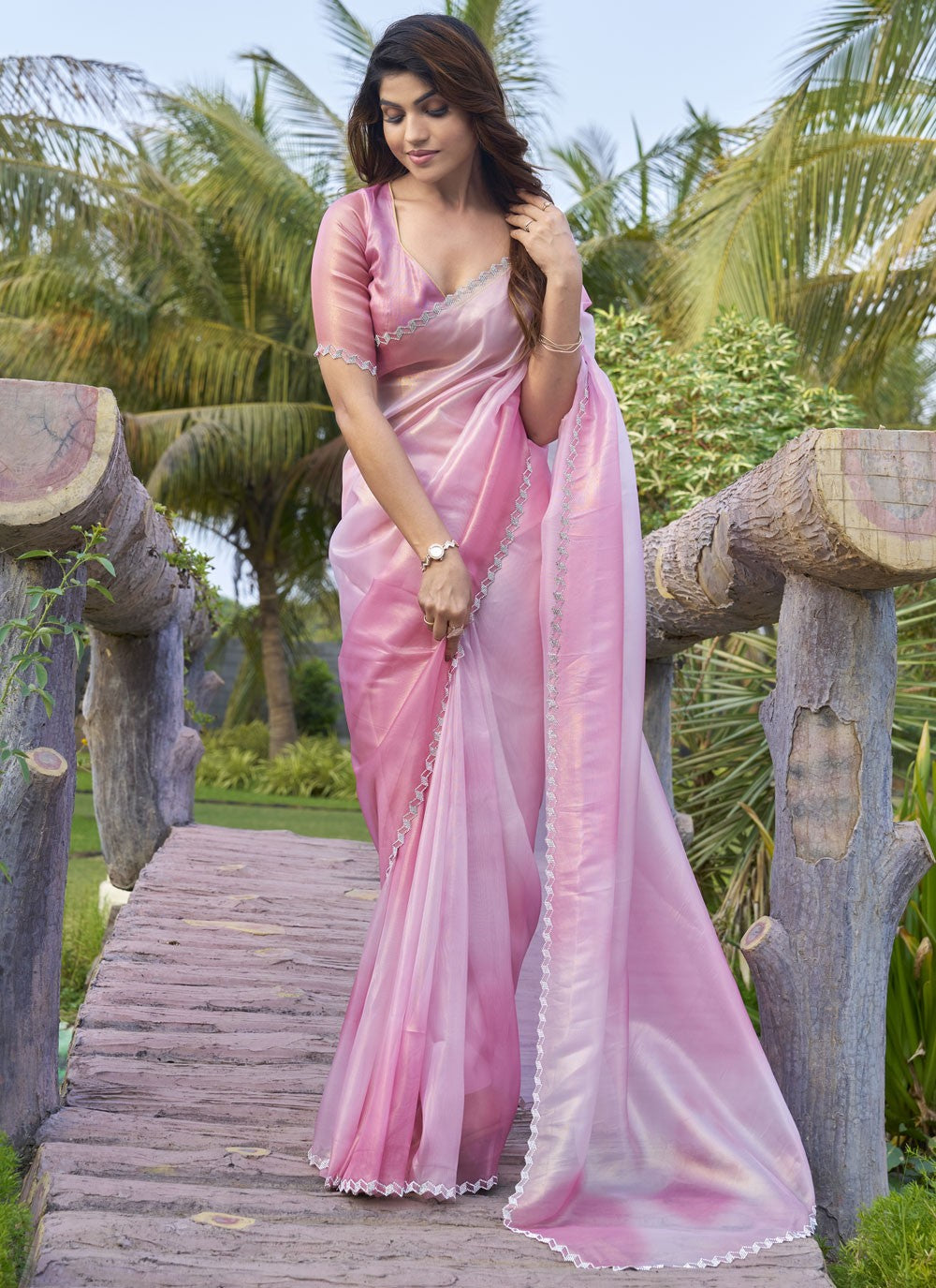 Cutdana, Swarovski Cotton Silk Saree - S11595