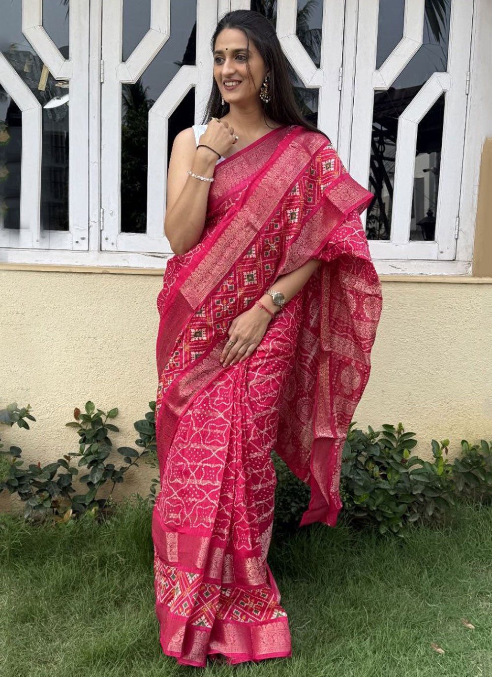 Printed, Weaving Zari Cotton Silk Saree - S11784