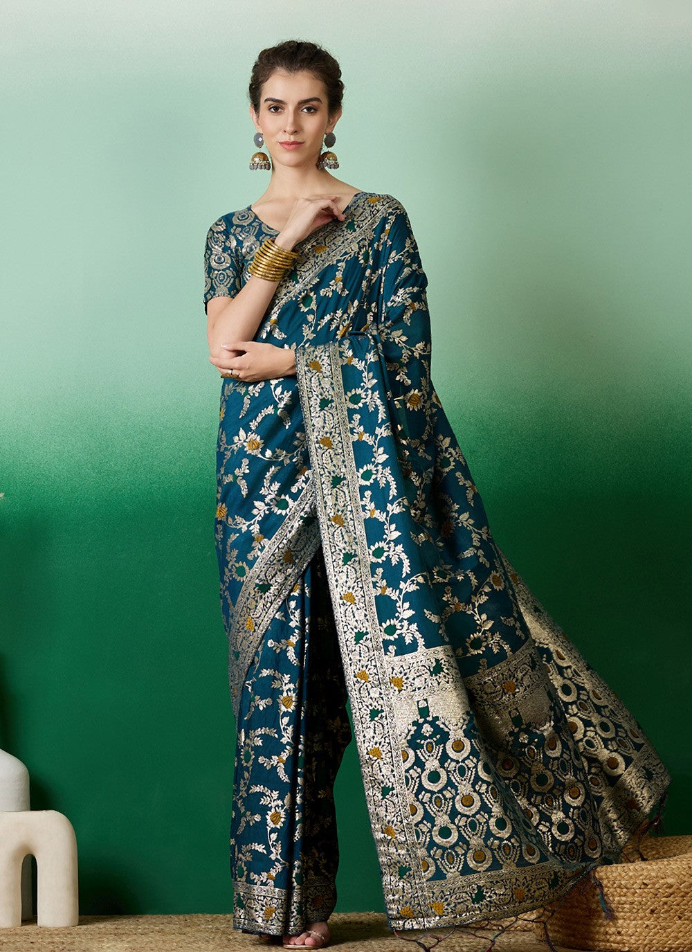 Trendy Meenakari Cotton Saree - S7074