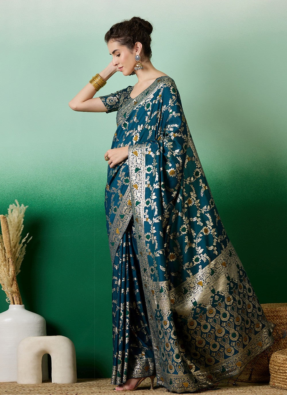 Trendy Meenakari Cotton Saree - S7074