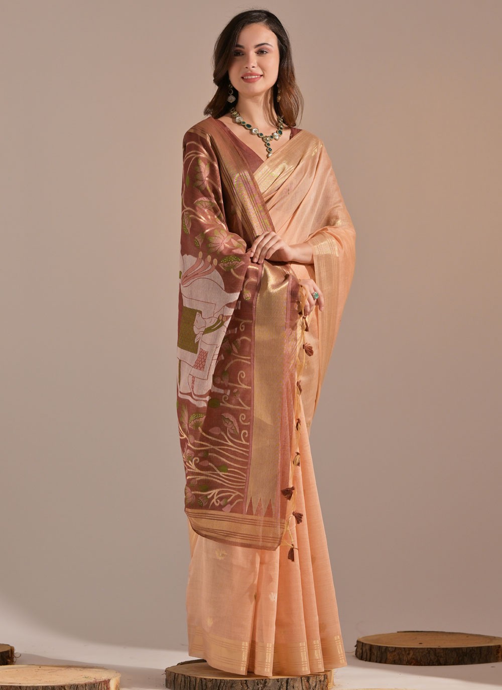 Thread, Woven Cotton Saree - S11922
