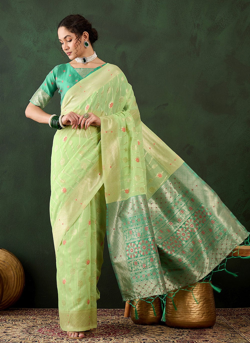 Classic Woven Cotton Saree - S8324