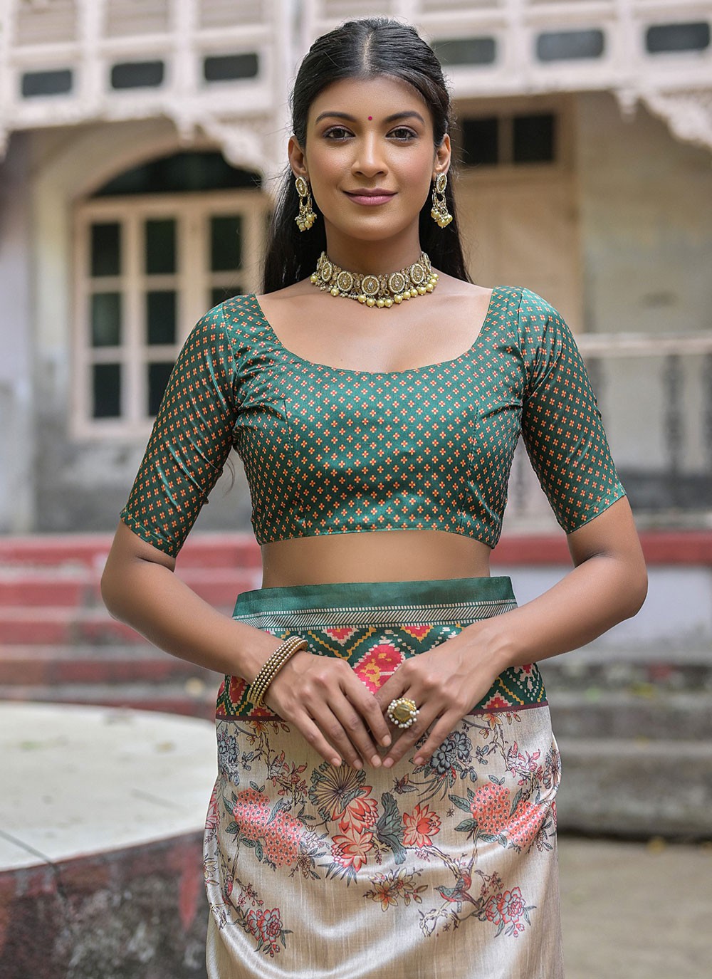 Classic Printed Tussar Silk Saree - S5709