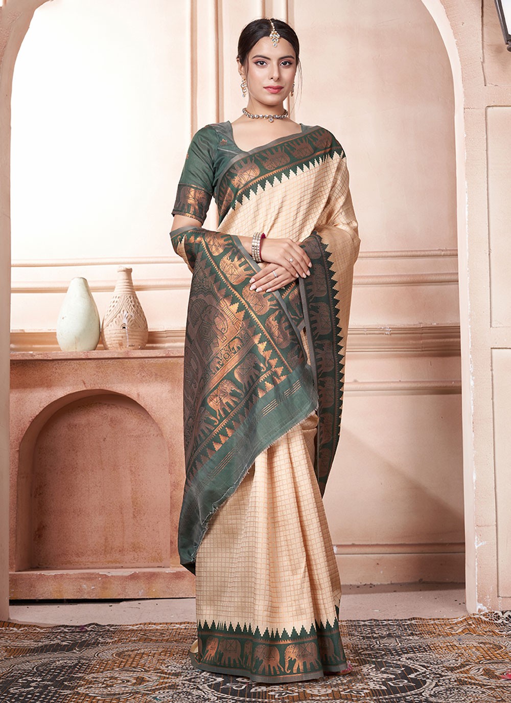 Contemporary Woven Kanjivaram Silk Saree - S6426