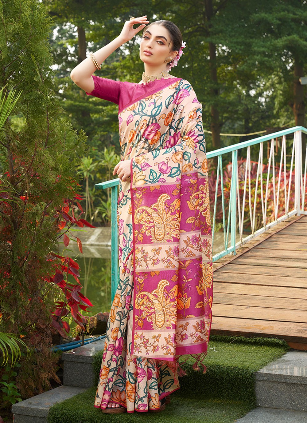 Printed Tussar Silk Saree - S12020