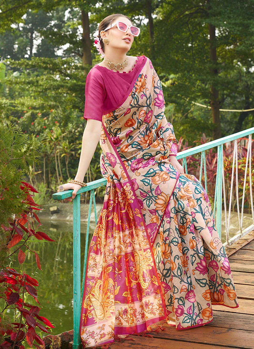 Printed Tussar Silk Saree - S12020