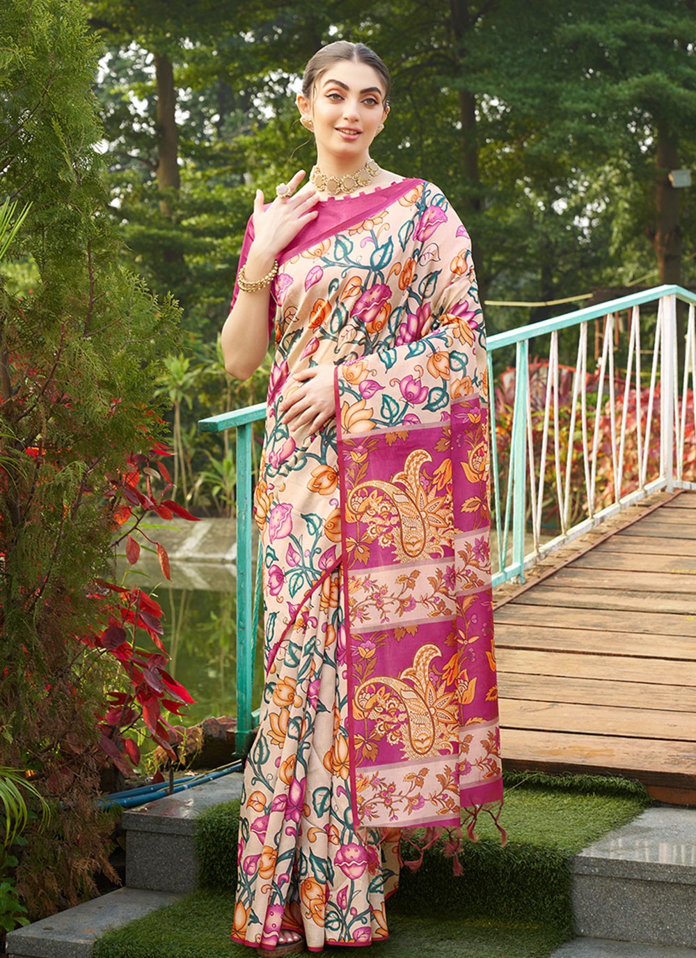 Printed Tussar Silk Saree - S12020