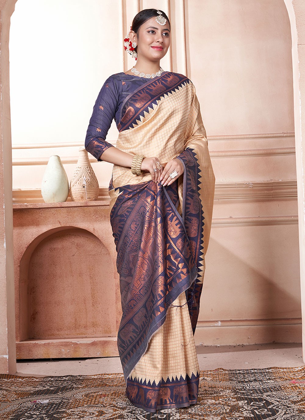 Contemporary Woven Kanjivaram Silk Saree - S6426