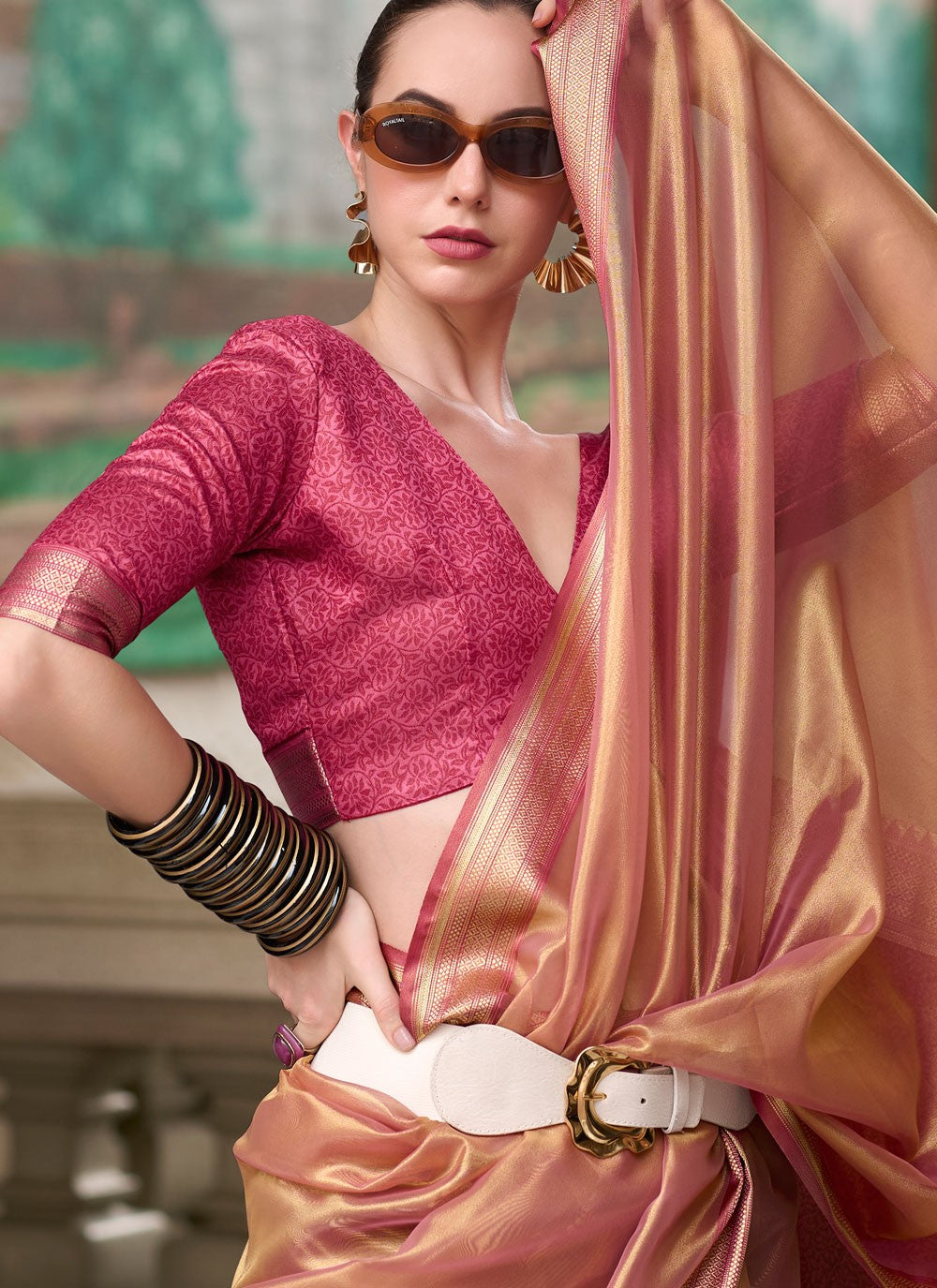 Classic Weaving Zari Tissue Saree - S8004