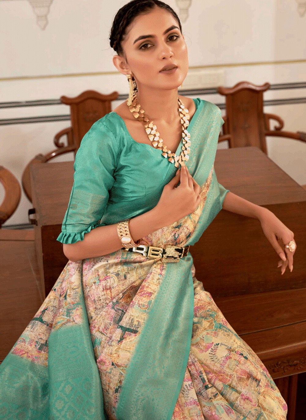 Classic Fancy Work Naylon Saree - S6349