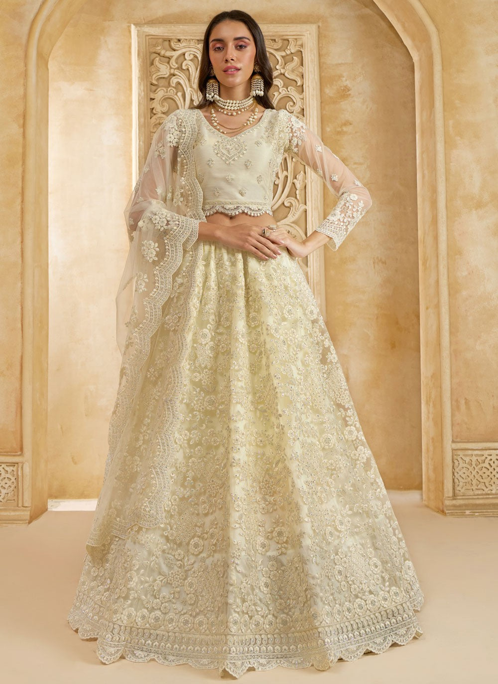 Cord Net A - Line Lehenga - L2858