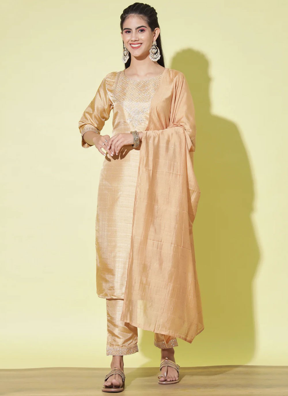 Silk Blend Pant Style Suit - T1600