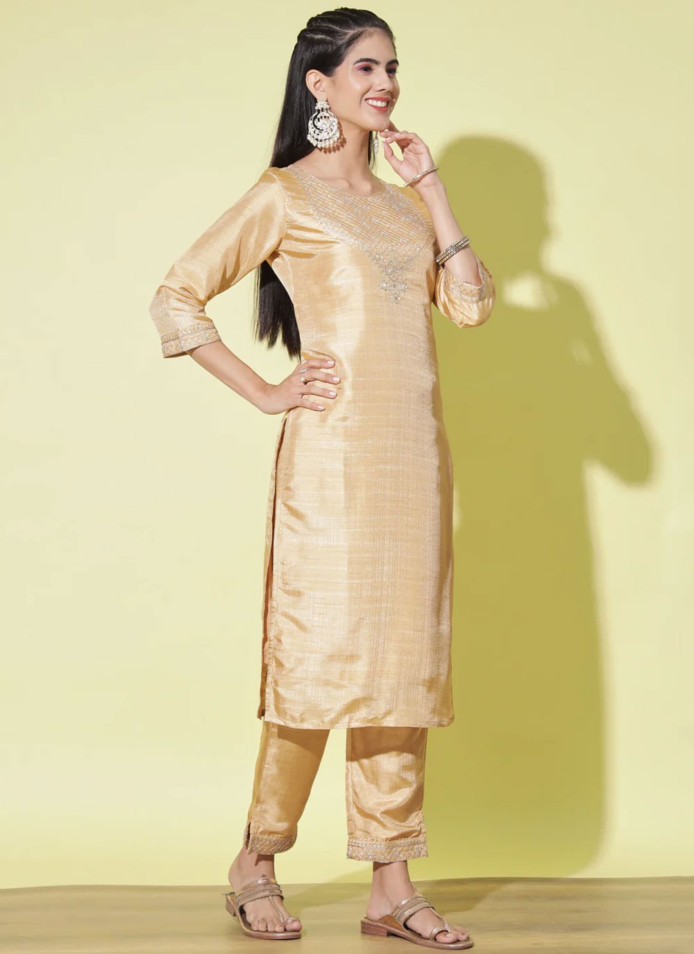 Silk Blend Pant Style Suit - T1600