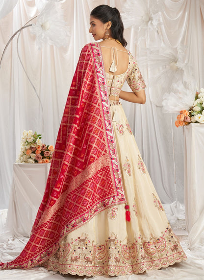 Embroidered Organza A - Line Lehenga - L2416