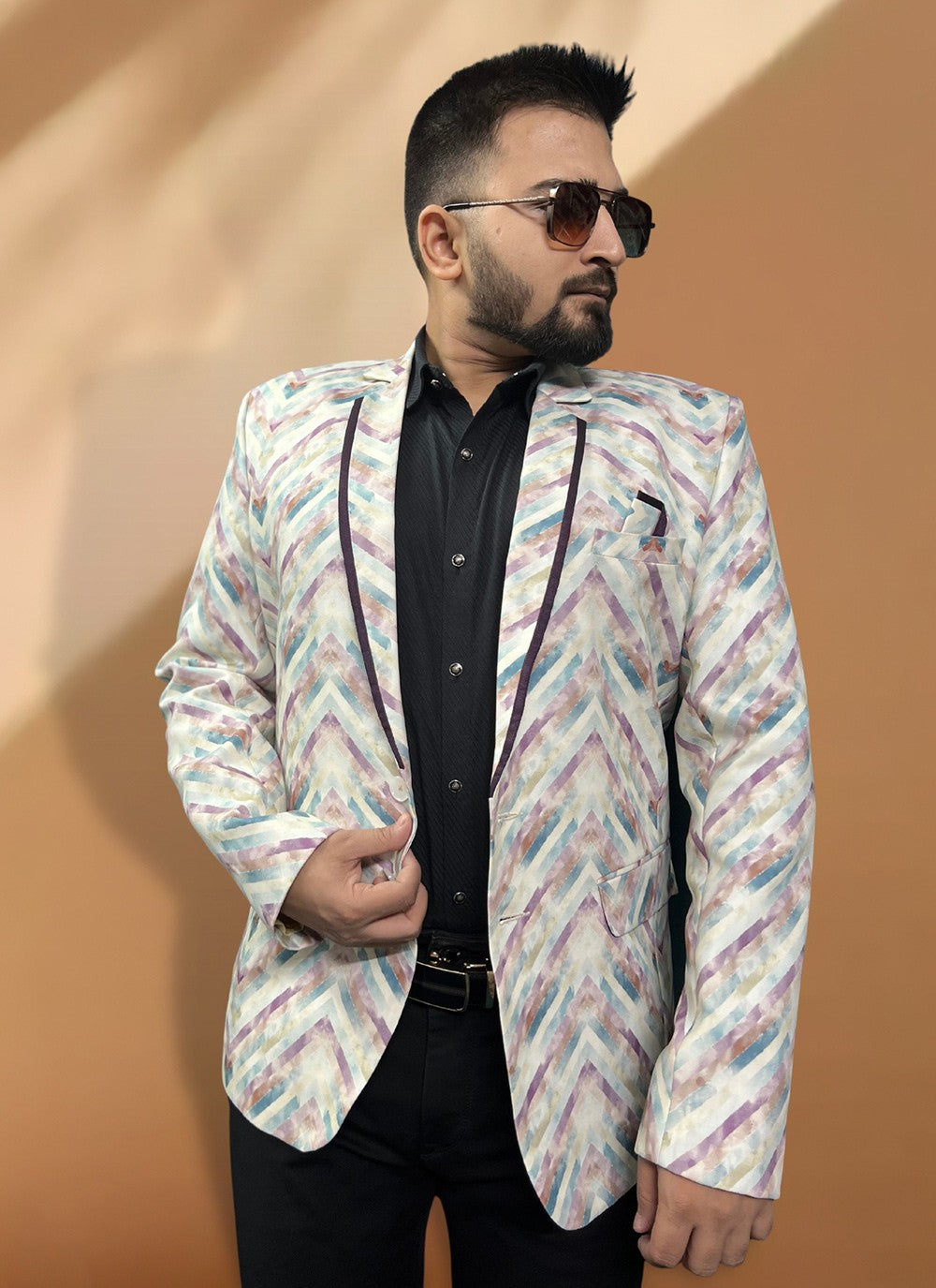 Fancy Work Cotton Cream Coats & Blazers - M5564
