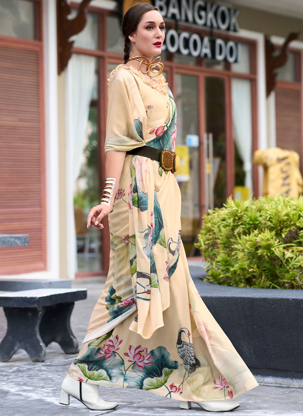Classic Printed Georgette Saree - S8824