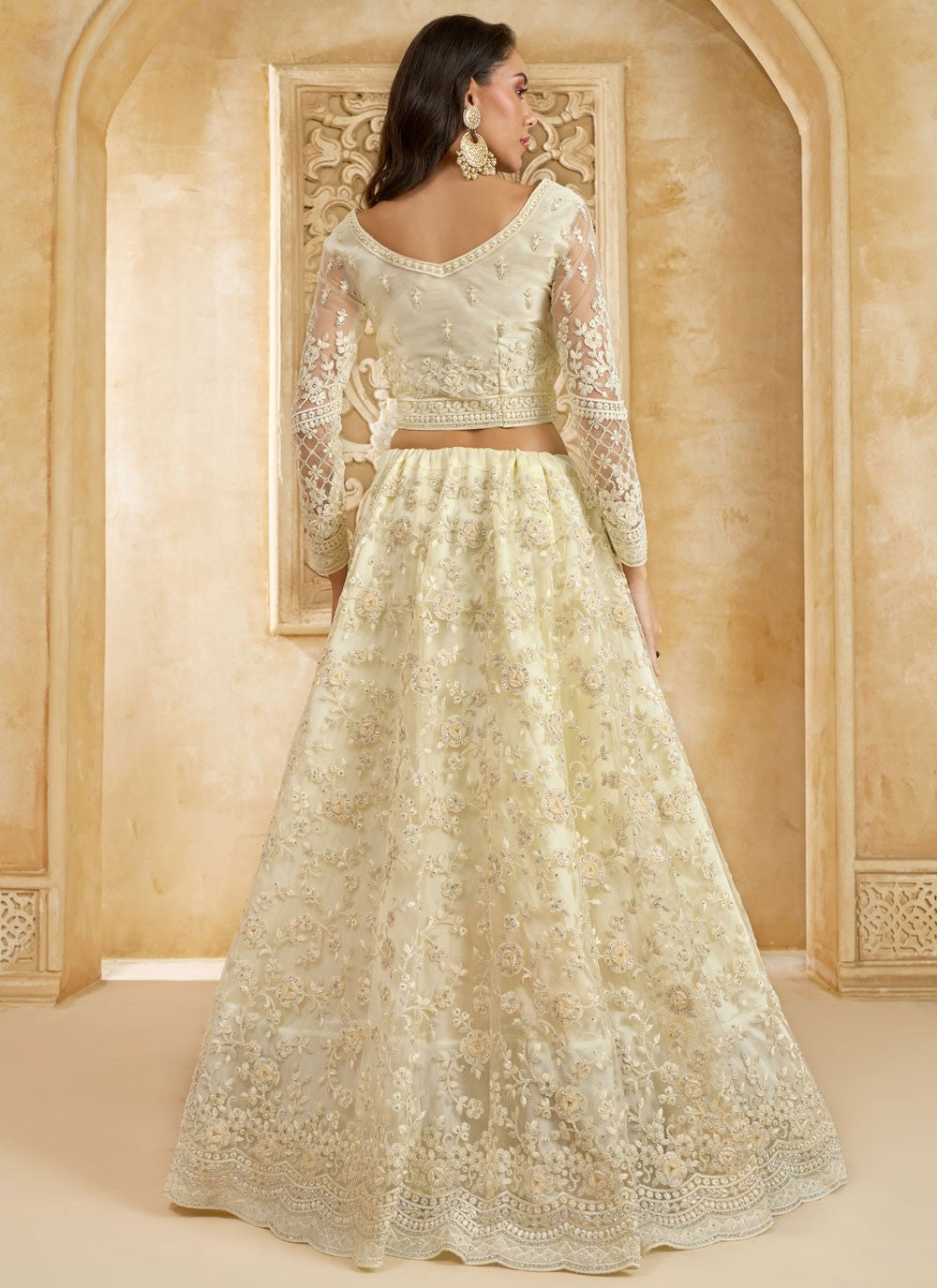 Cord Net A - Line Lehenga - L2858