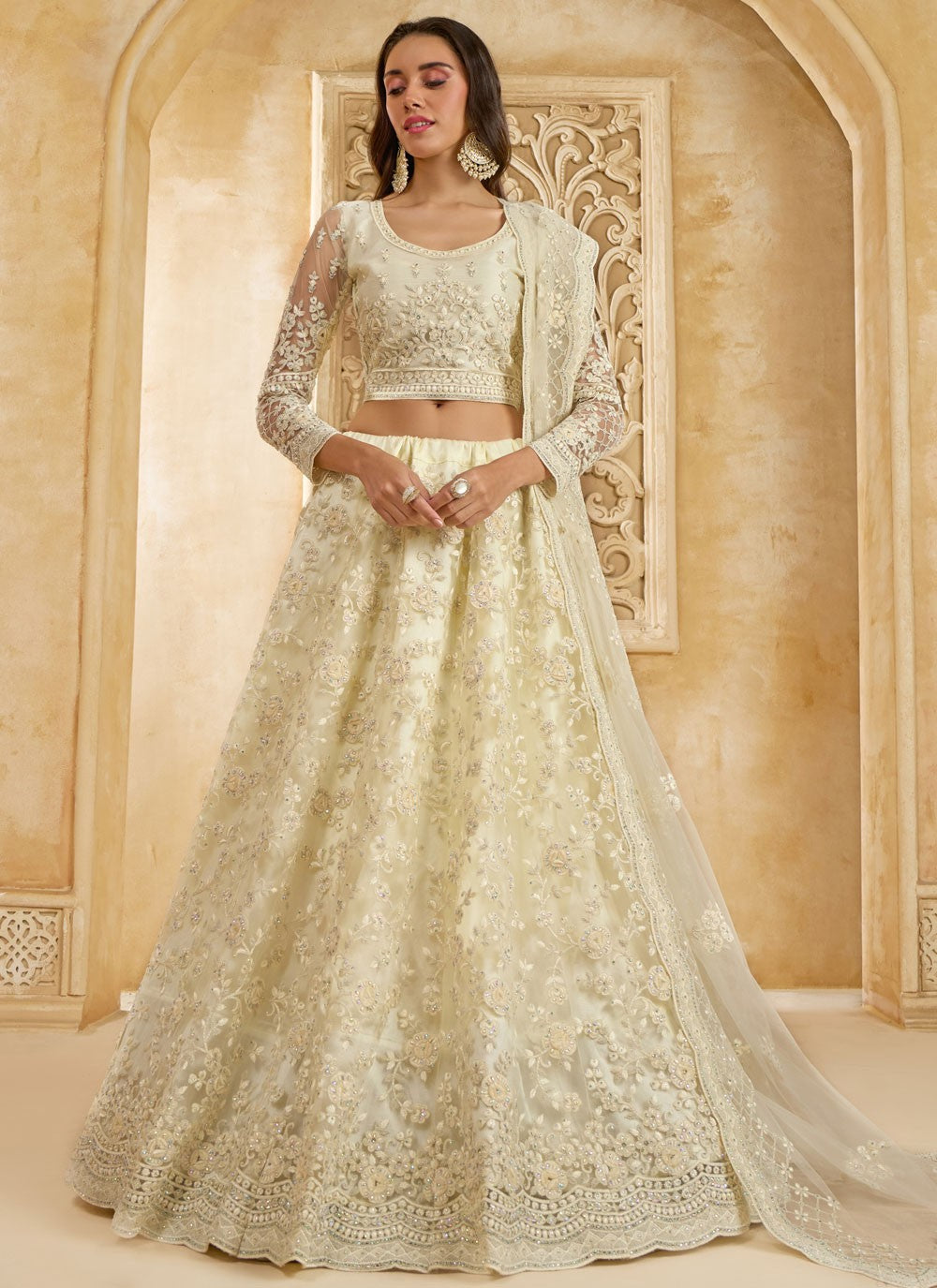 Cord Net A - Line Lehenga - L2858