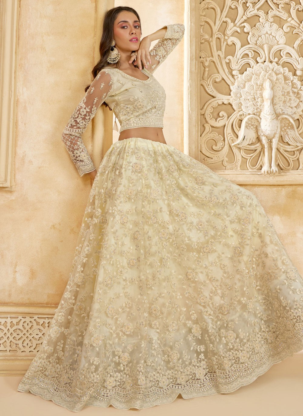 Cord Net A - Line Lehenga - L2858