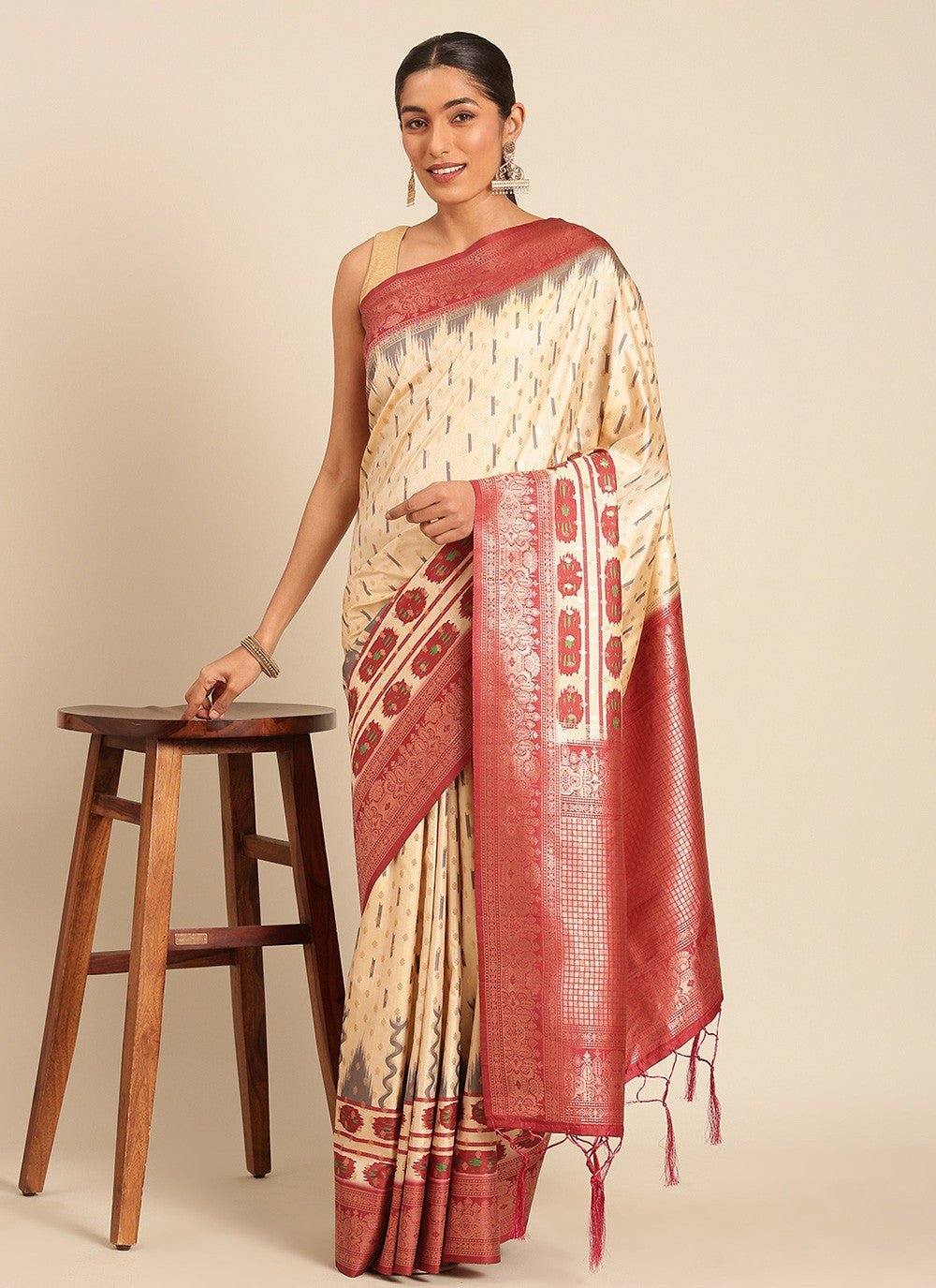 Traditional Printed Silk Saree - S8156